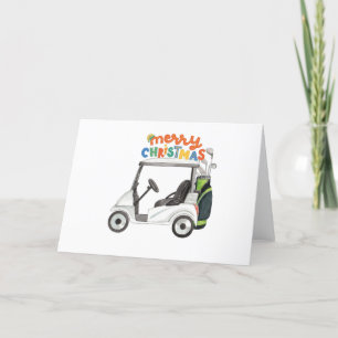 Cartes Pour Fêtes Annuelles Joyeux Noël avec chariot de sac de golf pour golfe