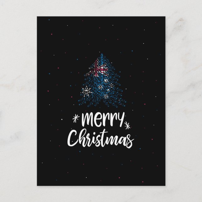 Cartes Pour Fêtes Annuelles Joyeux Noël avec drapeau australien (Devant)