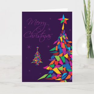Cartes Pour Fêtes Annuelles Joyeux Noël avec l'arbre abstrait coloré