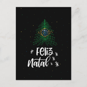 Cartes Pour Fêtes Annuelles Joyeux Noël avec le drapeau du Brésil
