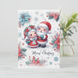 Cartes Pour Fêtes Annuelles Joyeux Noël avec M. et Mme Claus