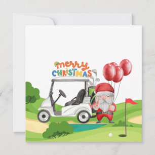 Cartes Pour Fêtes Annuelles Joyeux Noël avec sac de golf panier pour golfeur