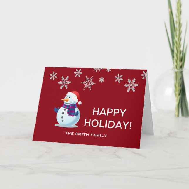 Cartes Pour Fêtes Annuelles Joyeux Noël avec Snowman (Devant)