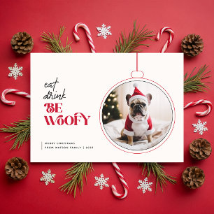 Cartes Pour Fêtes Annuelles Joyeux Noël avec une photo de chien mignon adorabl
