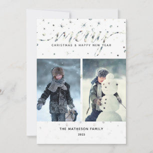 Cartes Pour Fêtes Annuelles Joyeux Noël avec une typographie de couleur