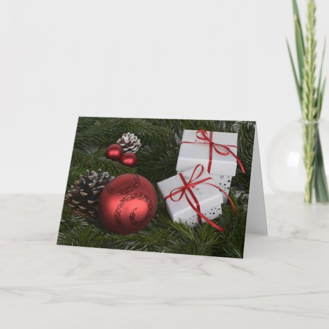 Cartes Pour Fêtes Annuelles Joyeux Noël, balles de Noël (Devant)