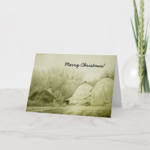 Cartes Pour Fêtes Annuelles Joyeux Noël, Barres d'hiver Vintage