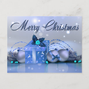 Cartes Pour Fêtes Annuelles Joyeux Noël Baubles Bleus