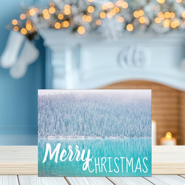 Cartes Pour Fêtes Annuelles Joyeux Noël Beau hiver Lac Custom (Créateur téléchargé)