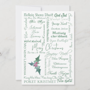 Cartes Pour Fêtes Annuelles Joyeux Noël Beaucoup de langues Typographie