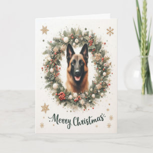 Cartes Pour Fêtes Annuelles Joyeux Noël Belge Malinois Chien Noël Noël