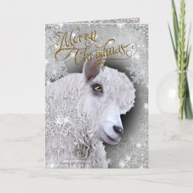 Cartes Pour Fêtes Annuelles Joyeux Noël belle Angora chèvre | BabyGirl (Devant)