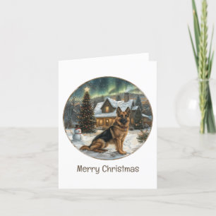 Cartes Pour Fêtes Annuelles Joyeux Noël berger allemand chien