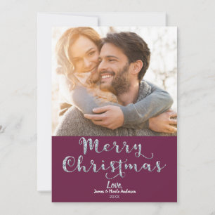 Cartes Pour Fêtes Annuelles Joyeux Noël Berry Diamond Rose Fête Photo