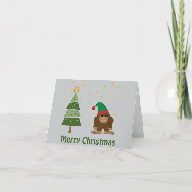 Cartes Pour Fêtes Annuelles Joyeux Noël Bigfoot (Devant)