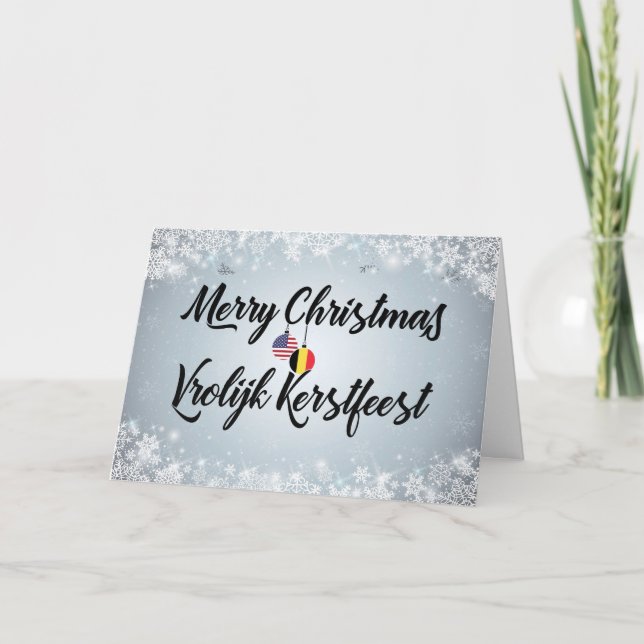 Cartes Pour Fêtes Annuelles Joyeux Noël Bilingue Belge American Card (Devant)