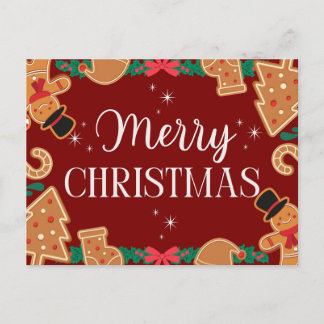 Cartes Pour Fêtes Annuelles Joyeux Noël Biscuit de Noël Rouge 