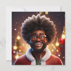 Cartes Pour Fêtes Annuelles Joyeux Noël Black Bruh Santa Mélanine Noël Amusant