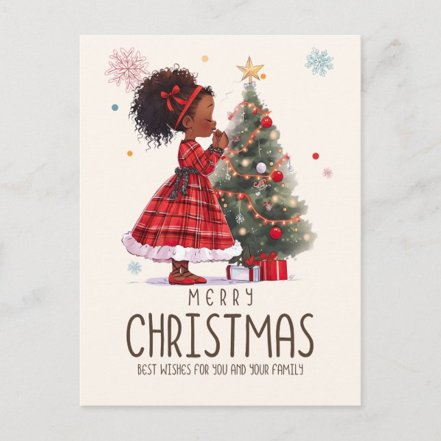 Cartes Pour Fêtes Annuelles Joyeux Noël Black Girl Magic Melanin Xmas Fun (Devant)