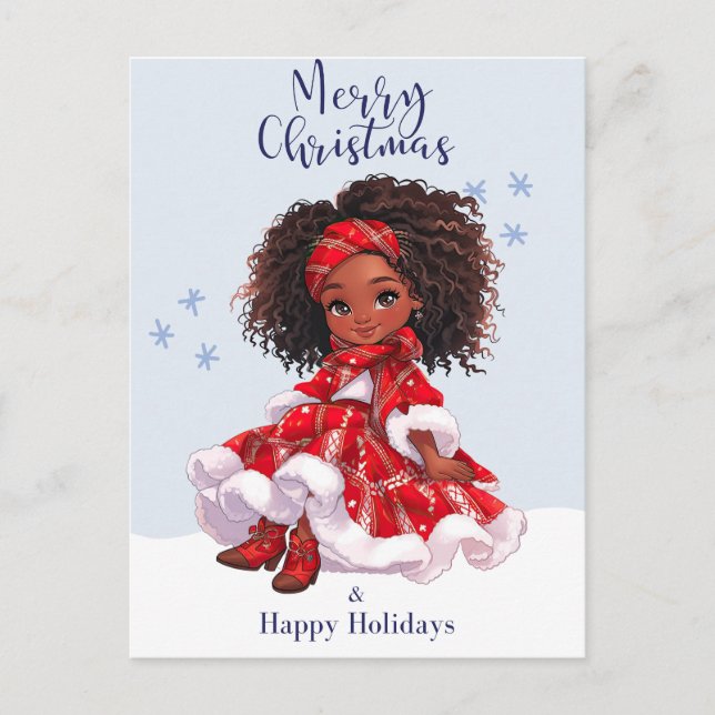 Cartes Pour Fêtes Annuelles Joyeux Noël Black Girl Magic Melanin Xmas Fun (Devant)