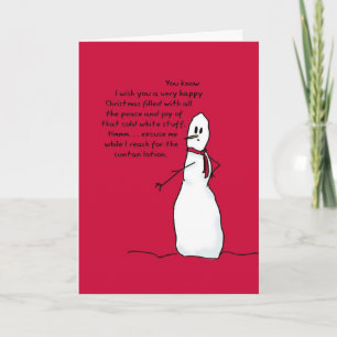 Cartes Pour Fêtes Annuelles Joyeux Noël blanc de Snowman sarcastique