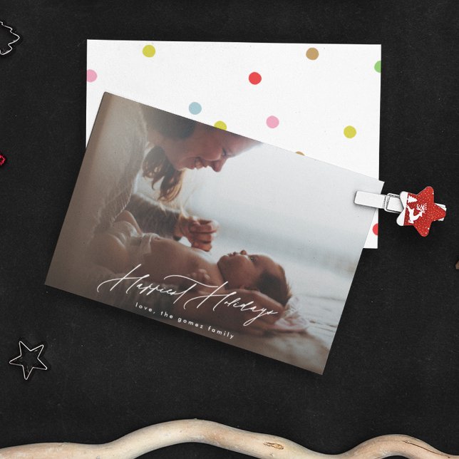 Cartes Pour Fêtes Annuelles Joyeux Noël Blanc Photo Calligraphie Happest (Créateur téléchargé)