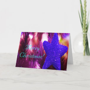 Cartes Pour Fêtes Annuelles Joyeux Noël bleu étoile II