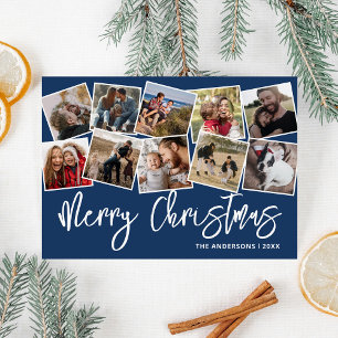 Cartes Pour Fêtes Annuelles Joyeux Noël bleu photo Collage
