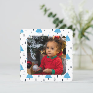 Cartes Pour Fêtes Annuelles Joyeux Noël bleu sapin de Noël personnalisé