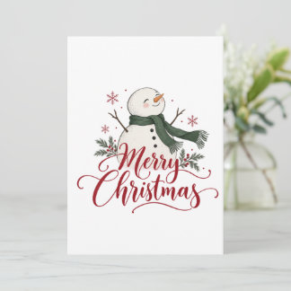 Cartes Pour Fêtes Annuelles Joyeux Noël Bonhomme de Neige