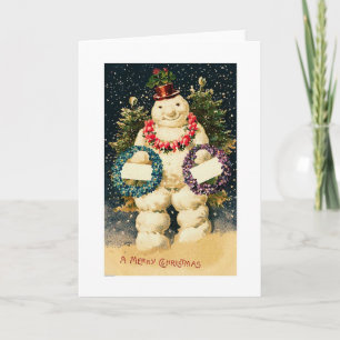 Cartes Pour Fêtes Annuelles Joyeux Noël - bonhomme de neige