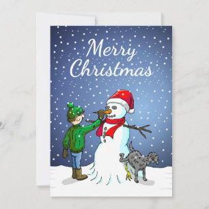 Cartes Pour Fêtes Annuelles Joyeux Noël Bonhomme de neige
