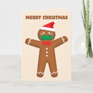 Cartes Pour Fêtes Annuelles Joyeux Noël Bonhomme en Pain d'Épice avec Masque F