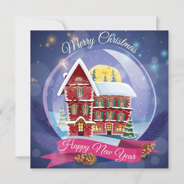 Cartes Pour Fêtes Annuelles Joyeux Noël/Bonne année (Devant)