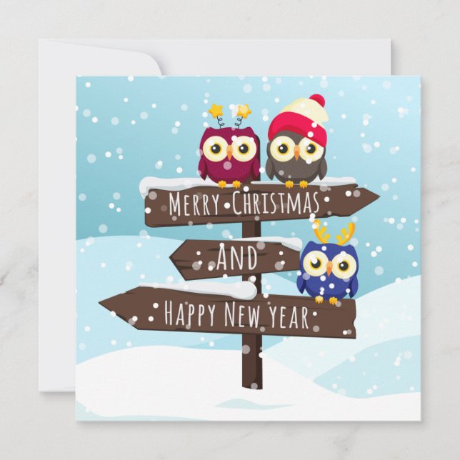 Cartes Pour Fêtes Annuelles Joyeux Noël/Bonne année (Devant)