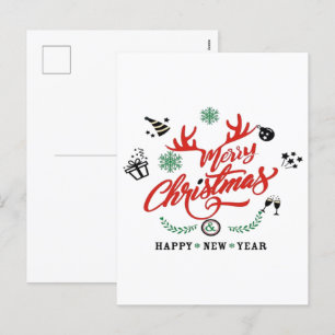 Cartes Pour Fêtes Annuelles Joyeux Noël Bonne Année 