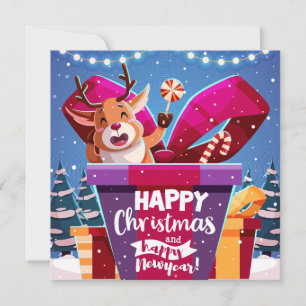 Cartes Pour Fêtes Annuelles Joyeux Noël/Bonne année