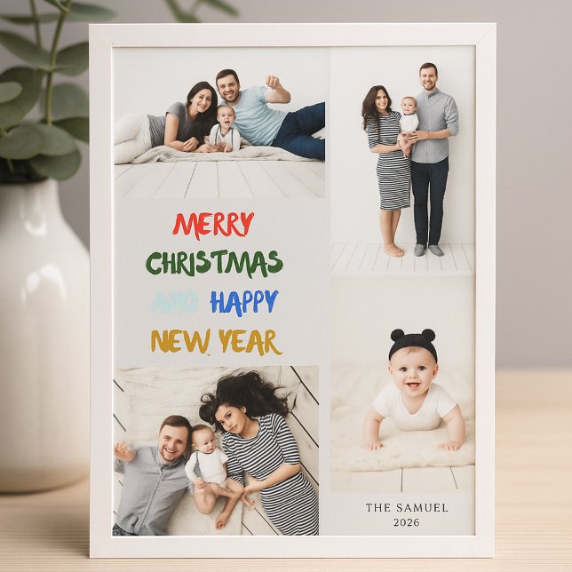 Cartes Pour Fêtes Annuelles Joyeux Noël & Bonne Année 4 Photos Ash (Créateur téléchargé)