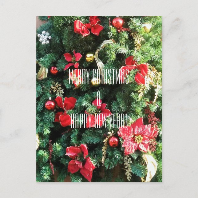 Cartes Pour Fêtes Annuelles Joyeux Noël & Bonne Année, Arbre (Devant)