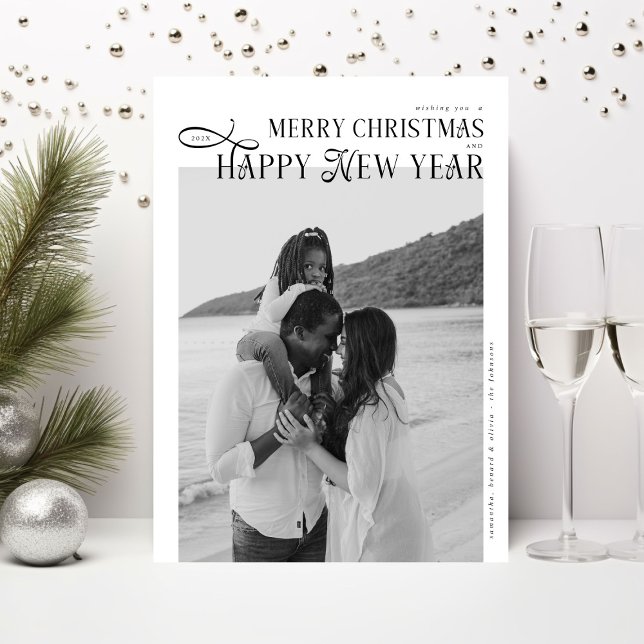 Cartes Pour Fêtes Annuelles Joyeux Noël Bonne Année Famille 4 Photos (Créateur téléchargé)