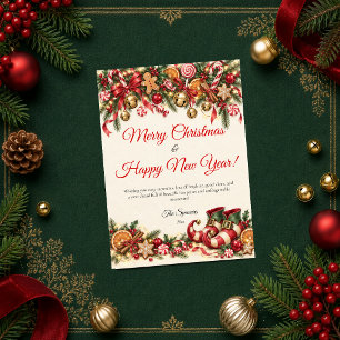 Cartes Pour Fêtes Annuelles Joyeux Noël Bonne Année Fantaisiste
