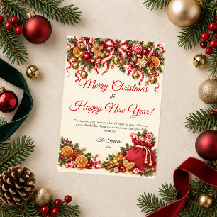 Cartes Pour Fêtes Annuelles Joyeux Noël Bonne Année Fantaisiste