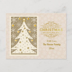 Cartes Pour Fêtes Annuelles Joyeux Noël & Bonne Année & Flocon de neige