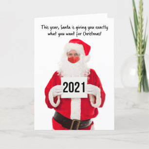Cartes Pour Fêtes Annuelles Joyeux Noël Bonne Année Père Noël au Masque Facial