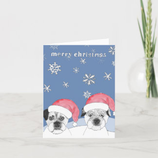 Cartes Pour Fêtes Annuelles Joyeux Noël Border Terriers Neige
