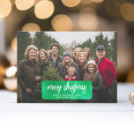 Cartes Pour Fêtes Annuelles Joyeux Noël Botanique Teery Tee Dye - Photo<br><div class="desc">Ajoutez une photo de famille à ce colorant à cravate clair et gai botanique design non traditionnel. Cela peut être utilisé pour n'importe quel salut de Noël - fêtes heureuses, Bonnes Fêtes et plus encore. L'avant comprend une photo avec une police de script tendance. Le dos comprend un motif botanique...</div>