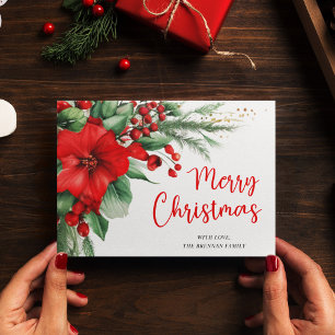 Cartes Pour Fêtes Annuelles Joyeux Noël Botanique Verdure