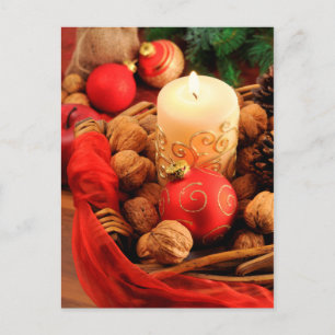 Cartes Pour Fêtes Annuelles Joyeux Noël. Bougie aux noix.