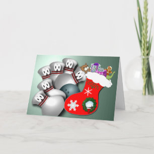 Cartes Pour Fêtes Annuelles Joyeux Noël Bowling Salutations