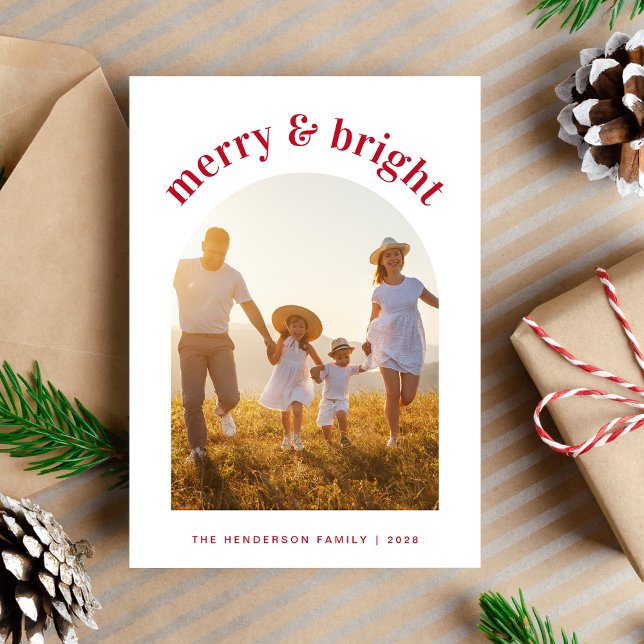 Cartes Pour Fêtes Annuelles Joyeux Noël Bright Family Arche Photo (Capture the essence of the holiday season and share the warmth of your love and laughter)